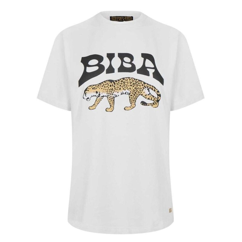Biba Womens/Ladies Leopard Logo T-Shirt / White